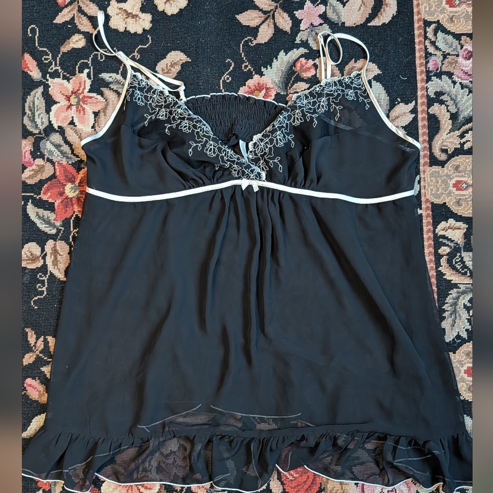 Black and White Lace Chemise